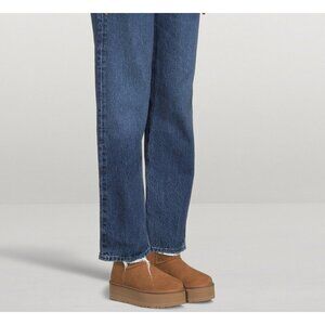 Classic Mini Sheepskin Platform Boots Brown 10